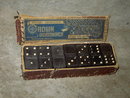 CROWN EMBOSSING COMPANY DOMINOES VICTORIAN ERA TOY WOOD DOMINO TILE GAME