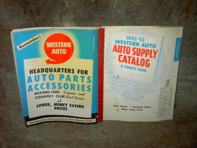 WESTERN AUTO SUPPLY STORE CATALOG 1952 1953 CHARTS BOOK MAIL ORDER AUTOMOBILE ACCESSORY PUBLICATION