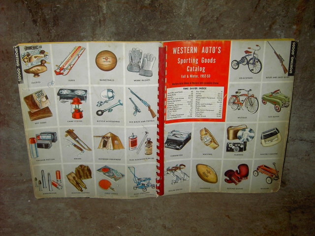 WESTERN AUTO SPORTING GOODS CATALOG 1952 1953 FALL WINTER SEASON OUTDOOR EQUIPMENT BOOK MAIL ORDER PUBLICATION