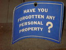 PULLMAN COMPANY TRAIN CAR QUIET SIGN PERSONAL PROPERTY DOOR HANGER