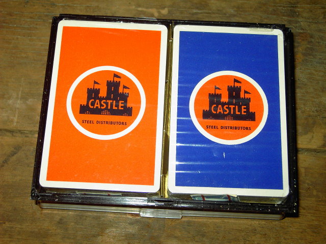 CASTLE STEEL ADVERTISING PLAYING CARDS ORIGINAL GIFT BOX