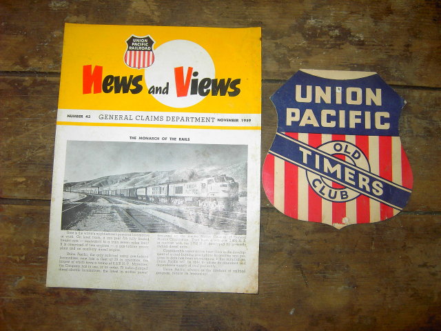 UNION PACIFIC RAILROAD NEWS VIEWS FLYER OLD TIMERS CLUB GREETING CARD