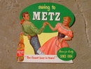 WESTERN SWING DANCE MUSIC COUPLE METZ BEER OMAHA NEBRASKA SIGN CARDBOARD BEVERAGE ADVERTISING POSTER STAND UP PROMOTION