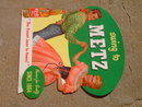 WESTERN SWING DANCE MUSIC COUPLE METZ BEER OMAHA NEBRASKA SIGN CARDBOARD BEVERAGE ADVERTISING POSTER STAND UP PROMOTION