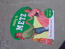 WESTERN SWING DANCE MUSIC COUPLE METZ BEER OMAHA NEBRASKA SIGN CARDBOARD BEVERAGE ADVERTISING POSTER STAND UP PROMOTION