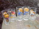 MCDONALDS CARTOON GLASS MAYOR MCCHEESE CAPTAIN CROOK HAMBURGLAR BIG MAC ANIMATED CHARACTER TUMBLER