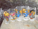 MCDONALDS CARTOON GLASS MAYOR MCCHEESE CAPTAIN CROOK HAMBURGLAR BIG MAC ANIMATED CHARACTER TUMBLER