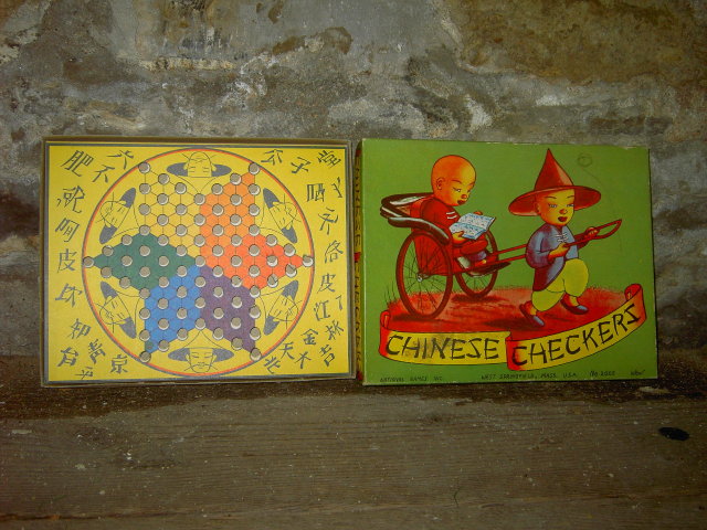 CHINESE CHECKER BOARD BOX NATIONAL GAMES WEST SPRINGFIELD MASSACHUSETTS W RAD MARK
