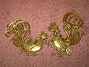 ROOSTER CHICKEN BIRD RETRO WALL DECORATION CAST ALUMINUM METAL PLAQUE SEXTON USA