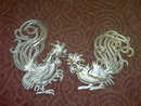 ROOSTER CHICKEN BIRD RETRO WALL DECORATION CAST ALUMINUM METAL PLAQUE SEXTON USA