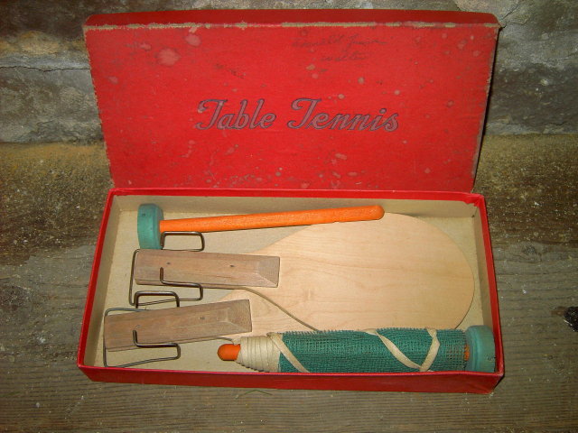 TABLE TENNIS PING PONG DEPRESSION ERA CHILDS PASTIME ORIGINAL BOX