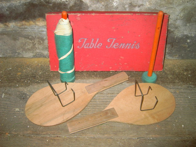 TABLE TENNIS PING PONG DEPRESSION ERA CHILDS PASTIME ORIGINAL BOX