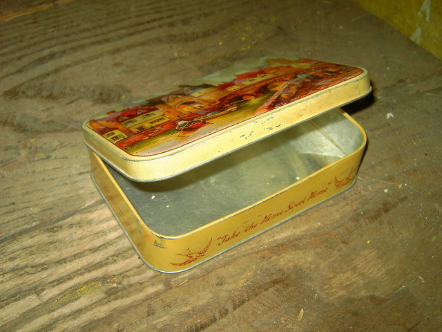 BLUEBIRD ENGLISH TOFFEE CAN HARRY VINCENT BIRMINGHAM HUNNINGTON ENGLAND HOME SWEET HOME ADVERTISING SWEETS CANNISTER