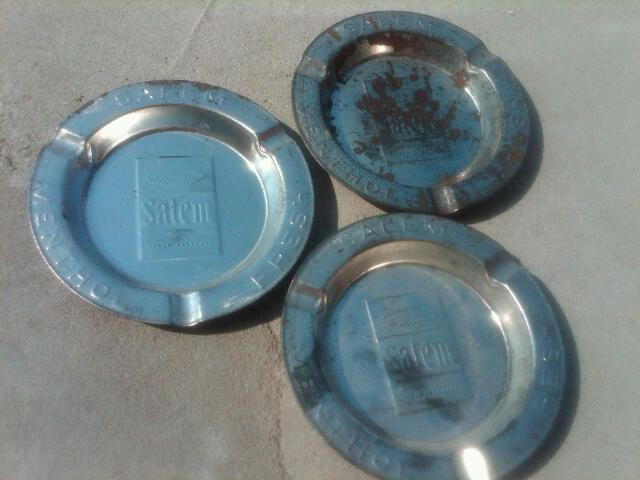 SALEM MENTHOL FRESH CIGARETTE ASHTRAY STEEL COASTER TRAY TOBACCO ADVERTISING UTENSIL