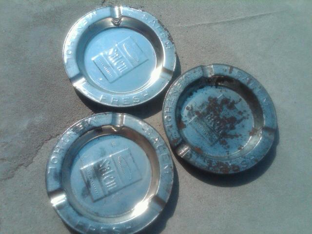SALEM MENTHOL FRESH CIGARETTE ASHTRAY STEEL COASTER TRAY TOBACCO ADVERTISING UTENSIL