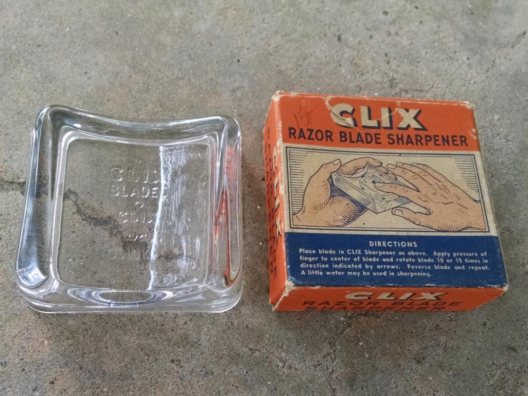 clix razor blade sharpener tool conrad company long island city new york advertising shaving accessory