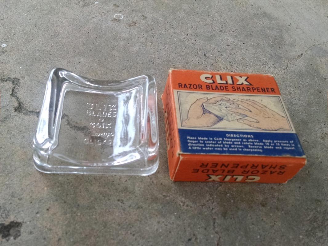 clix razor blade sharpener tool conrad company long island city new york advertising shaving accessory
