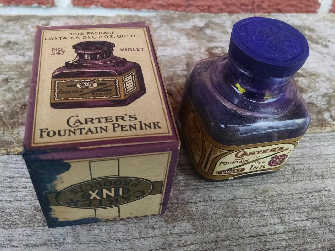 Carter's Violet fountain pen ink bottle Carter inx product colorful advertising original cardboard box