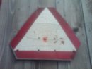 GALVANIZED STEEL REFLECTIVE TRIANGLE CAUTION SIGN FARM IMPLEMENT MACHINERY TOOL GARAGE WALL DECORATION