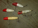 MAKILURE FISH LURE WOODEN PLUG RED WHITE ANGLER ACCESSORY FISHING TACKLE EQUIPMENT
