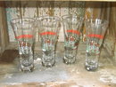 BUDWEISER CLYDESDALE HORSE BEER GLASS ANHEUSER BUSCH BELL STYLE TUMBLER SET BAR UTENSIL