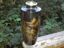 ORIENTAL CARVED METAL VASE FLOWER DISPLAY CARAFE