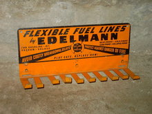 EDELMANN AUTOMOBILE CAR FLEXIBLE FUEL LINE STEEL SIGN WALL DISPLAY ADVERTISING HOOK SERVICE STATION FIXTURE