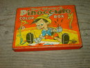 WALT DISNEY PINOCCHIO PAINT BOX TIN STORAGE CANNISTER TRANSOGRAM NEW YORK CITY MANUFACTURER MARK