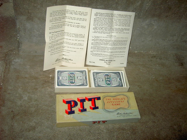PARKER BROTHERS PIT CARD GAME 1947 INSTRUCTION FLYER PAMPHLETS