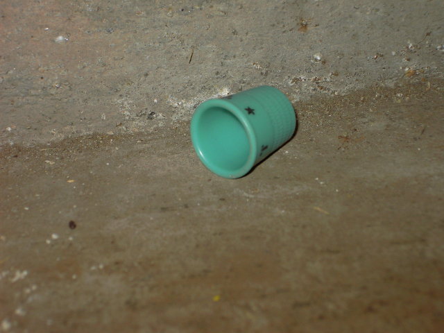 BLUE PLASTIC ADVERTISING THIMBLE SEWING TOOL J M MCDONALD COMPANY