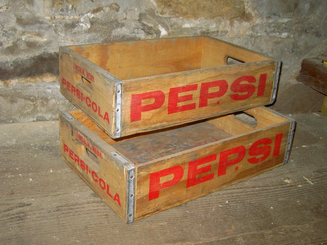 LINCOLN NEBRASKA PEPSI COLA CRATE SOFT DRINK BEVERAGE BOTTLE TOTE CARRIER CASE WOODEN TRUCKING BOX
