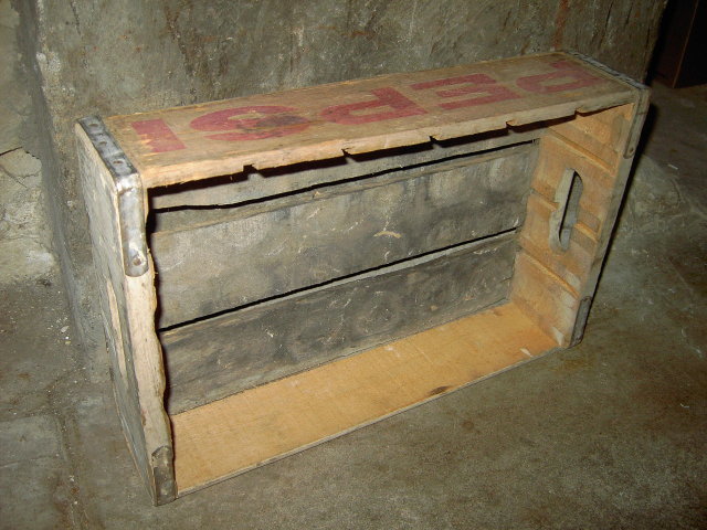 PEPSI COLA CRATE WOODEN BOX SOFT DRINK BEVERAGE BOTTLE TOTE CARRIER CASE FLOUR CITY STURDY BILT MINNEAPOLIS MINNESOTA ADVERTISING