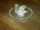 FRANCE LALIQUE SWAN BOWL DRESSER TOP JEWELRY DISH FRENCH ART GLASS