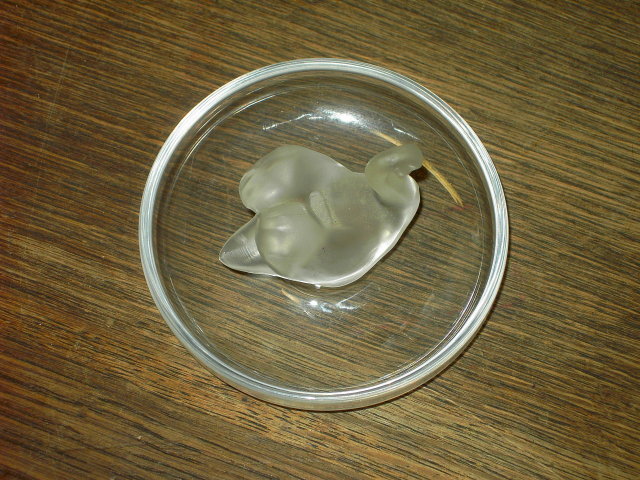 FRANCE LALIQUE SWAN BOWL DRESSER TOP JEWELRY DISH FRENCH ART GLASS