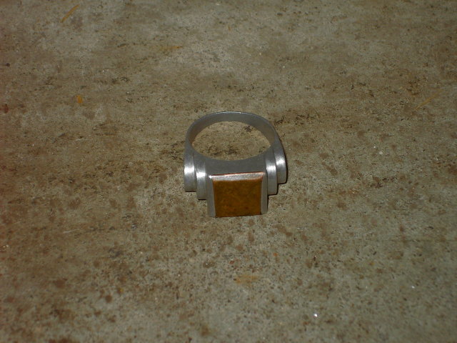 ART DECO MANS RING ABE LINCOLN PENNY ONE CENT SETTING