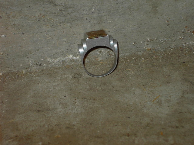ART DECO MANS RING ABE LINCOLN PENNY ONE CENT SETTING