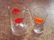 GRAIN BELT SCHMIDT BEER MUG COCKTAIL GLASS TUMBLER CERVEZA BREW ADVERTISING BAR UTENSIL RETRO ERA LOUNGE COLLECTIBLE