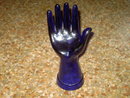 COBALT BLUE GLASS HAND RING DISPLAY STAND