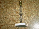 CRYSTAL GLASS SEGMENT LAMP MARBLE BASE DRESSER LIGHT FIXTURE