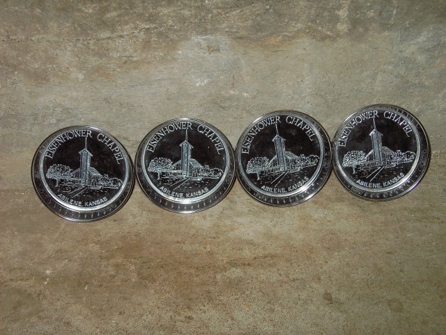 ABILENE KANSAS BEVERAGE DRINK COASTER EISENHOWER CHAPEL BAR LOUNGE UTENSIL SET