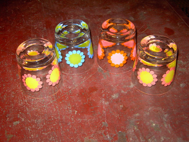 FLORAL FLOWER BAR GLASS FLOWERED LOUNGE TUMBLER SET