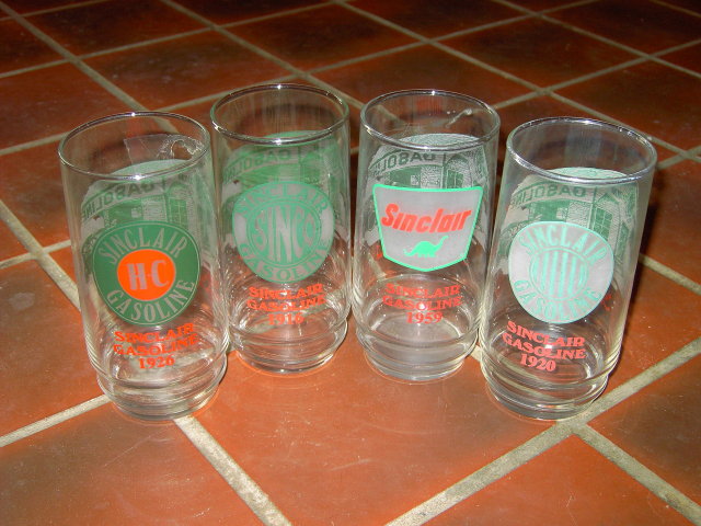 SINCLAIR GASOLINE TUMBLER BAR LOUNGE GLASS SET
