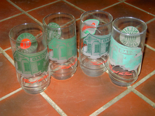 SINCLAIR GASOLINE TUMBLER BAR LOUNGE GLASS SET