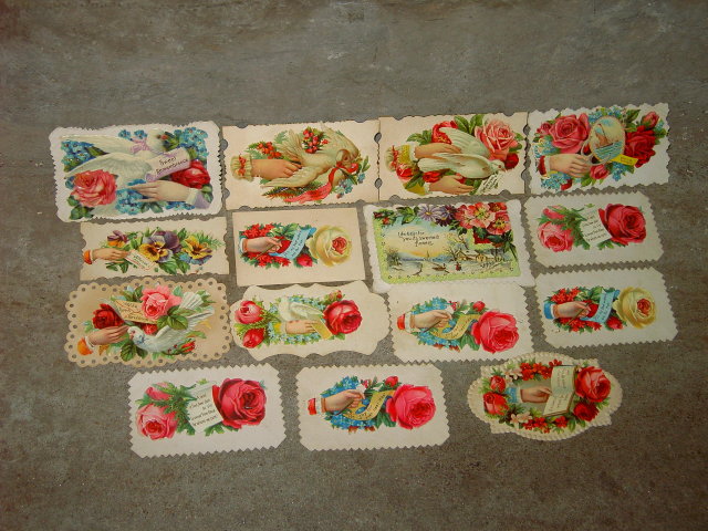 COURTSHIP CALLING CARD VICTORIAN ERA COURTING COUPLE FLOWERED GREETING