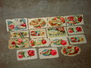 COURTSHIP CALLING CARD VICTORIAN ERA COURTING COUPLE FLOWERED GREETING