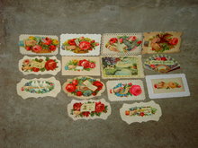 VICTORIAN ERA COURTING COUPLE CALLING CARD COURTSHIP FLOWERED GREETING
