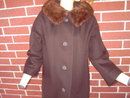 DEL MAR RICE LADIES WINTER COAT MINK FUR COLLAR BROWN COLOR 1950'S
