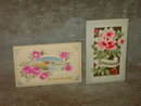 BIRTHDAY GREETING POST CARD VICTORIAN ERA FLOWERED PRINTS