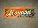 LEONARD BROTHERS GRAPE FRUIT CRATE LABEL ADVERTISING PRODUCE BOARD