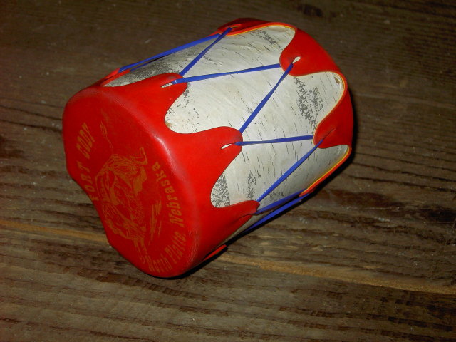 FORT CODY NORTH PLATTE NEBRASKA CHILDS DRUM BUFFALO BILL RUBBER SKIN